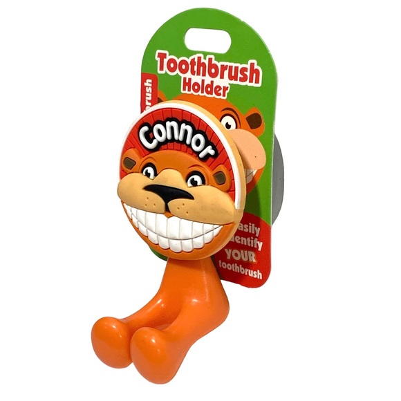 Happy Smiles Personalized Kids Toothbrush Holder Connor Lion - Picture 2 of 4